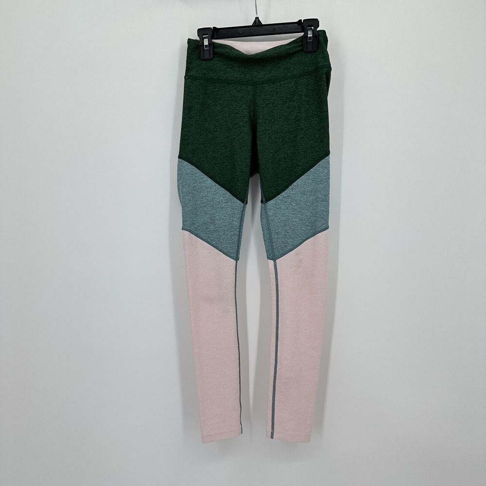 Outdoor Voices Leggings Womens XS Pink Green Colorblock Gym Running Activewear